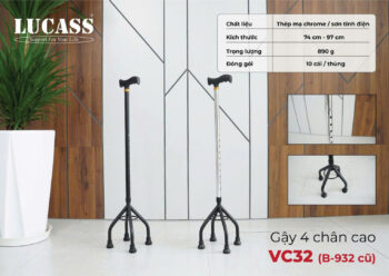 Gậy bốn chân Lucass VC32