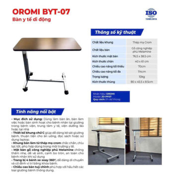 Bàn Y Tế Di Động Đa Năng Oromi BYT-07 ban y te 1