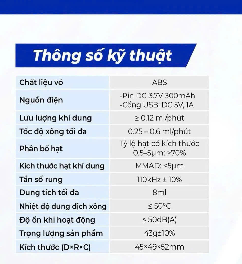 Máy Xông Khí Dung Mini OROMI KD100 may xong khi dung oromi kd100 6