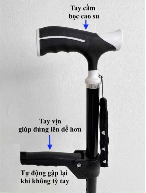 Gậy Chống 4 Chân Có Tay Vịn GBM-023 gay chong bon chan co tay vin gbm 023 1